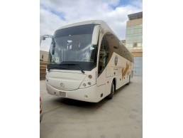 Advertisement for renting a 50-seater Mercedes bus in Egypt 